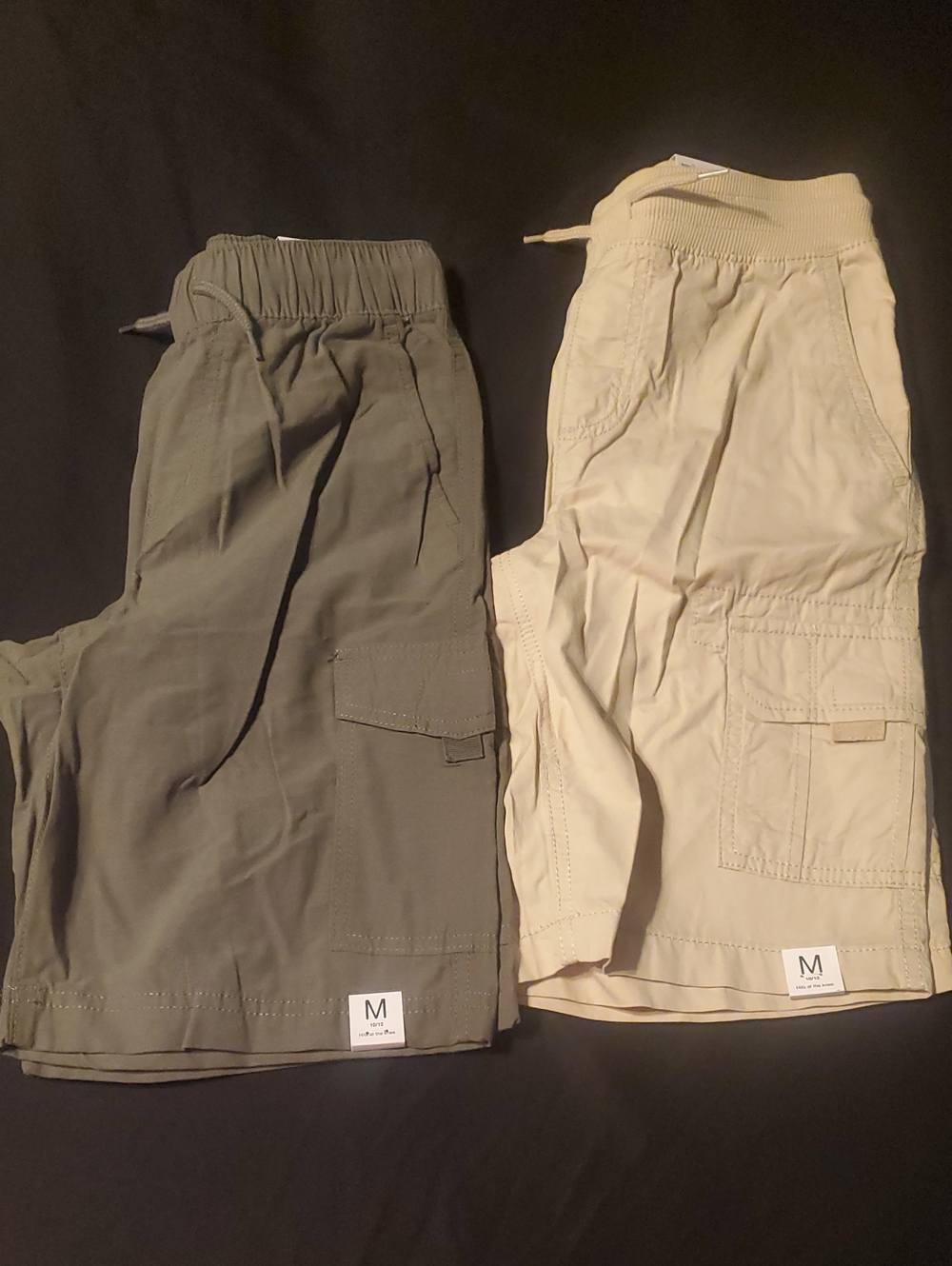 Sonoma Two-Pack Kids Cargo Shorts in Olive and Khaki